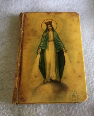 Vintage 1933 Pray Always Catholic Pocket Prayer Book Hardcover Inlaid Crucifix