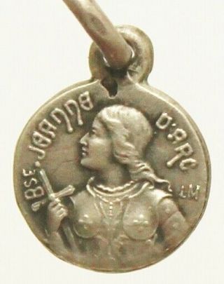 Antique Silver Pendant The Religious Art Saint Joan Of Arc