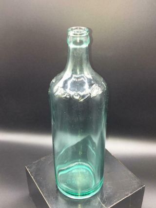 Antique Moxie Aqua Glass Soda Bottle A.  B.  Co.  Embossed Trademark