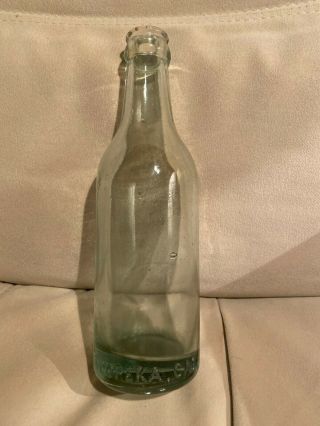 Vintage Eureka,  California Delaney And Young Green Bottle - Embossed W/ Bubbles