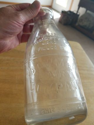 Vintage Rare Quart Bottle Bowman Dairy Company Chicago,  Ill.