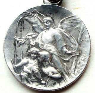 Saint Joseph & The Holy Guardian Angel - Splendid Vintage Medal Pendant