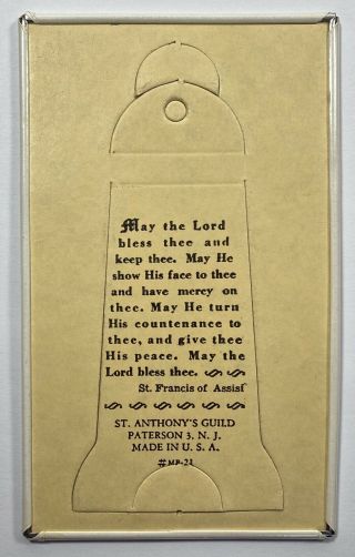 House Blessing,  Vintage Metal Stand - up Plastic Coated Litho,  St Anthony’s Guild. 2