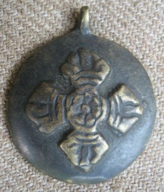 Antique Old Tibet Bronze Buddhist Melong Thogchag Pendant,  Nepal 2