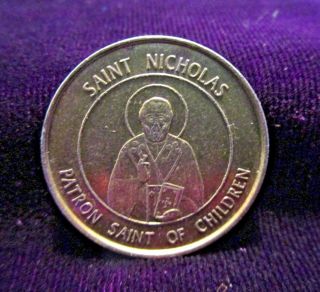 St Nicholas/guardian Angel Medal/token Patron Saint Of Children Watch Over Me