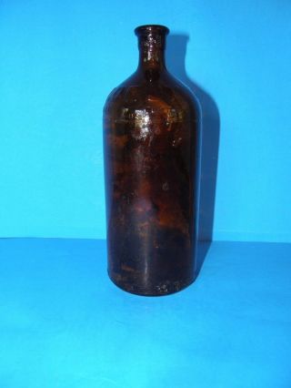 Vintage 16 Oz Amber Brown Glass Clorox Bottle Jug Without Lid