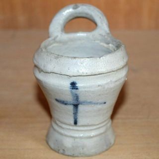 Vintage Religious Ceramic Holy Water Font,  Cross Symbol