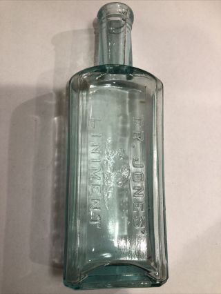 Vintage Dr.  Jones Liniment Medicine Bottle - Embossed Beaver