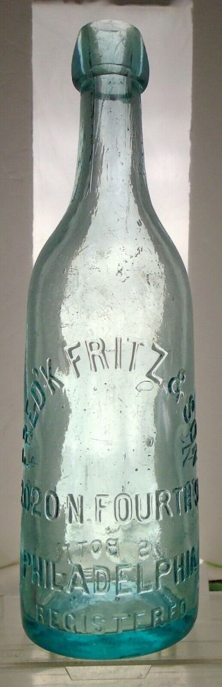 Frederick Fritz Philadelphia Pennsylvania Antique Blob Top Pint Beer Bottle.