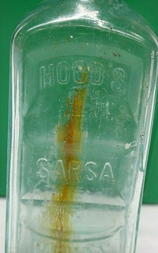 Antique C.  I.  Hood & Co.  Sarsaparilla Aqua Glass Medicine Bottle,  Lowell Mass 9 