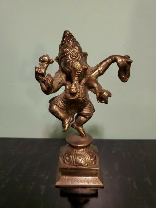 5 1/2  Lord Ganesha Brass Statue Ganesh Hindu God