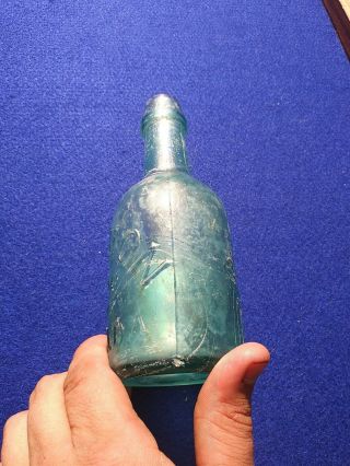 Johnston & Co Aqua Squat Bottle Sloppy Glass Philadelphia 2