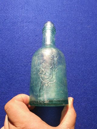Johnston & Co Aqua Squat Bottle Sloppy Glass Philadelphia 3