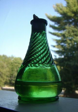 Antique Wyeth Victorian Period Fancy Emerald Green Perfume Bottle