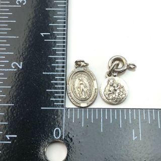 2 Vintage Sterling Silver Catholic Charms Virgin Mary 2.  4g