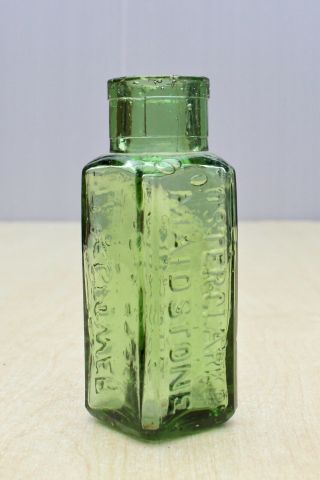 Vintage C1900s Foster Clark Maidstone Green Glass Eiffel Tower Lemonade Bottle