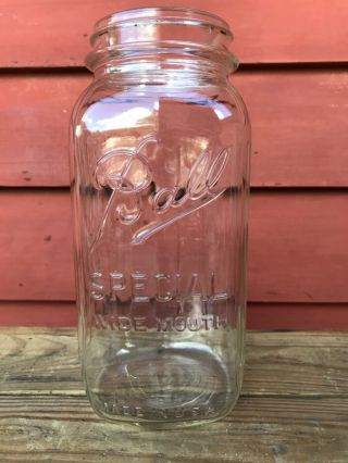 Vintage Ball Special Wide Mouth Half Gallon Clear Glass Canning Jar,  Usa