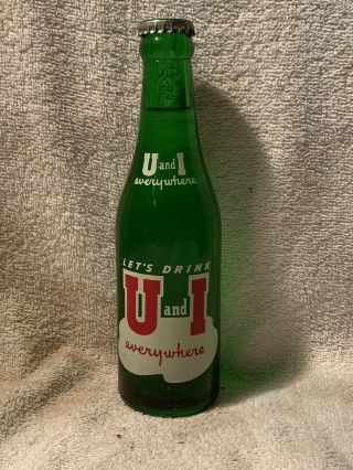 Full 7oz U And I Lemon - Lime Acl Soda Bottle First Aid Syrup Co.  Of America