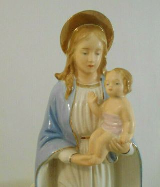 Vtg Madonna & Child Religious Statue Planter Vase Virgin Mary & Baby Jesus - Japan
