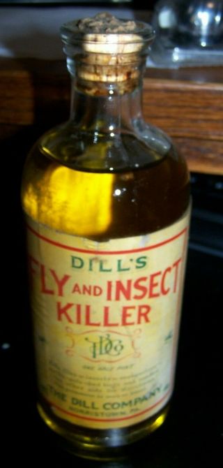 Vintage Insecticide 1/2 Pint Bottle Dill 