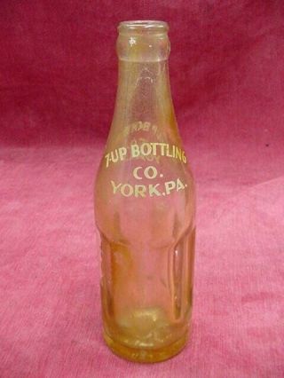 Soda Bottle,  7 Up Bottling Co.  York,  Pa,  Pennsylvania 7927 - 1860 S 7 Oz