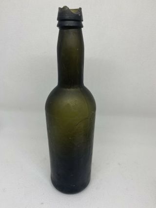 Antique Dark Green Glass Bottle - Pre 1880 - Shipwreck Find -