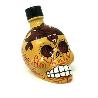 Kah 50 Ml Day Of The Dead Tequila Glass Bottle Hand - Painted Sugar Skull (empty)