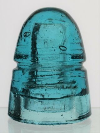 Blue Cd 145 Am.  Insulator Co.  N.  Y.  Double Petticoat Beehive Glass Insulator
