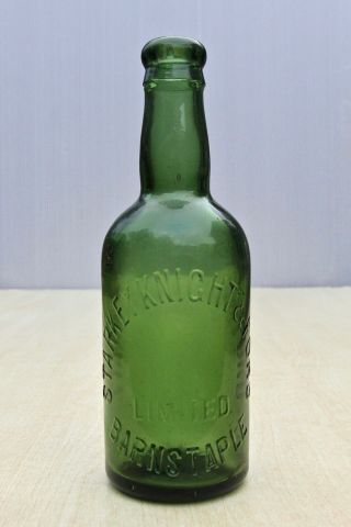 Vintage C1900s Starkey Knight & Ford Barnstaple Devon Green Glass Beer Bottle
