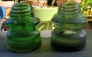 Two Cd 164 Glass Insulators: Star And Mclaughlin
