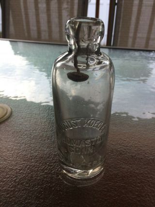 Hutchinson Bottle,  August Koegel Thomaston,  Conn.  7 Oz.
