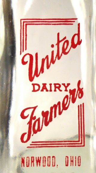 UNITED DAIRY FARMERS NORWOOD,  OHIO.  8 OUNCE MILK / CREAM BOTTLE 2