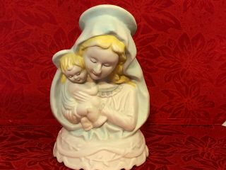 Blessed Virgin Mary And Baby Jesus Bust Figurine
