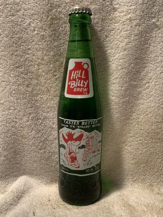 Full 10oz Hillbilly Brew ‘lil Brown Jug Acl Soda Bottle Mountain Dew Competition