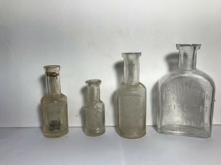 4 Antigue Bottle E.  W.  Hoyt & Co.  Lowell Mass.  10c Cologne,  Perfume,  Rubifoam