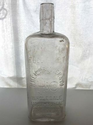 Schenectady Ny: C.  1900s Pre - Prohibition Qt.  Whiskey Bottle H.  Heilbronner & Co.
