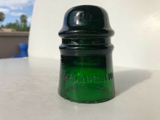 Mclaughlin Glass Insulator Cd 121 In Emerald Green Blackglass