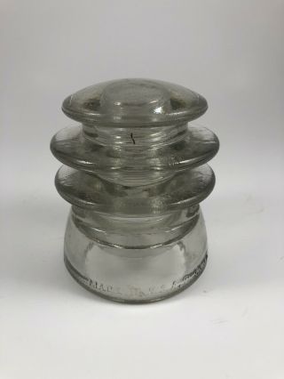 Vintage Clear Glass Insulator Armstrong 