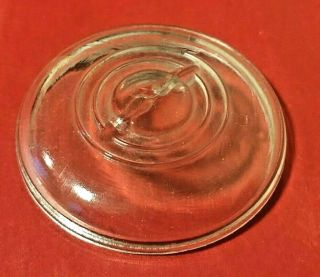 Vintage Clear Glass Canning Jar Dome Lid For Wire Bail Style Jar 3 " Quart&pint