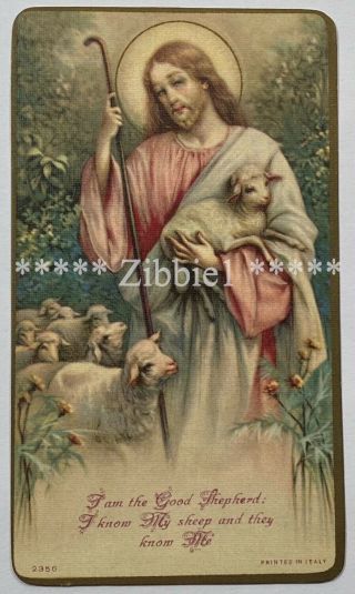 I Am The Good Shepherd,  Vintage Holy Devotional Card.