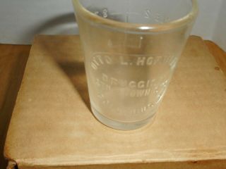 VINTAGE GLASS MEASURING CUP OTTO L.  HOFFMAN DRUGGIST 3