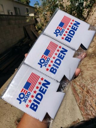 6 Joe Biden 2020 Fan Beer Can Cooler Coozie Koozie Usa Flag Gift