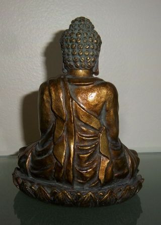 [L040] Buddha Statue Meditation Antique Bronze Finish Cold Cast [CNTAuctions] 2