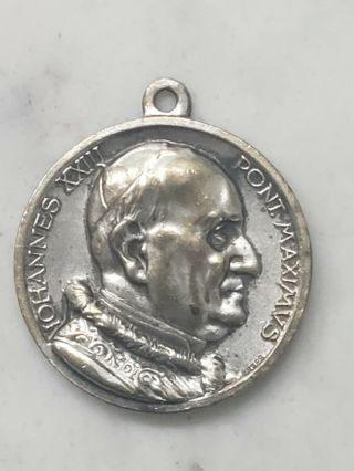 Vintage Silver Pope John Xxiii Catholic Second Vatican Ecumenical Council Medal