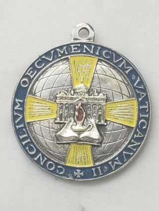 Vintage Silver Pope John XXIII Catholic Second Vatican Ecumenical Council Medal 2