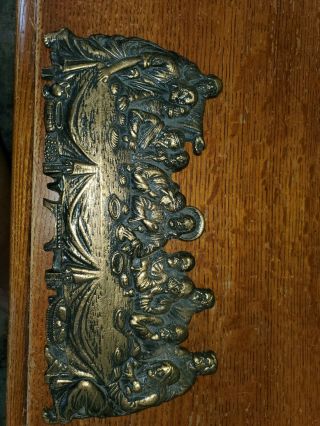 Vintage Brass Plaque Of The Last Supper 11 " X 6 " Heavy Piece