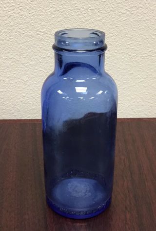 Antique Bromo - Seltzer Empty Cobalt Blue Glass Bottle - Emerson Drug Co.