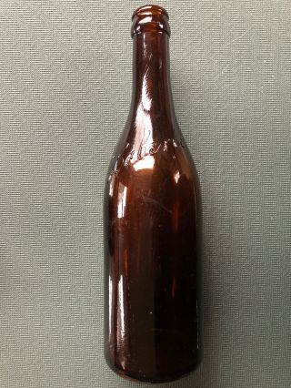 Vintage Haberle Amber Beer Bottle Syracuse 9 1/2 " Tall