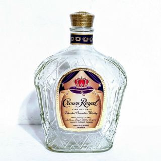 Crown Royal Blended Canadian Whisky 750 Ml Empty Liquor Bottle Whiskey