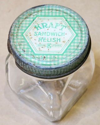 Vintage Glass Jar Kraft Sandwich Relish